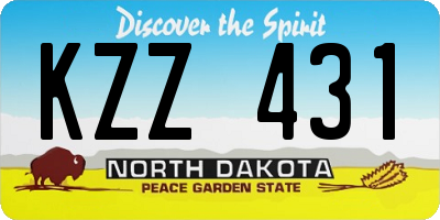 ND license plate KZZ431