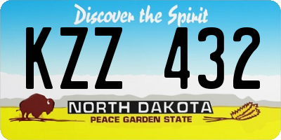 ND license plate KZZ432