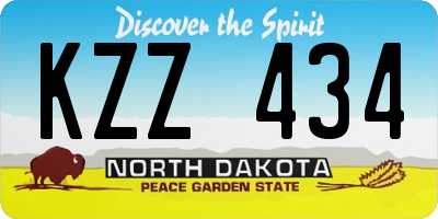 ND license plate KZZ434