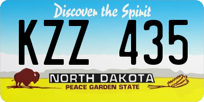 ND license plate KZZ435