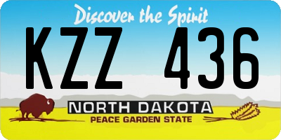 ND license plate KZZ436