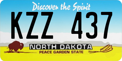 ND license plate KZZ437