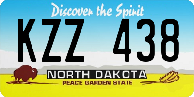 ND license plate KZZ438