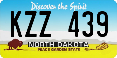 ND license plate KZZ439