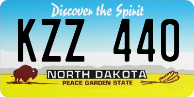 ND license plate KZZ440