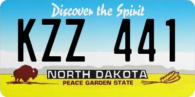 ND license plate KZZ441