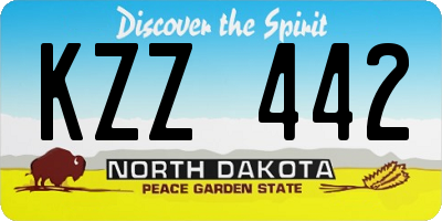 ND license plate KZZ442