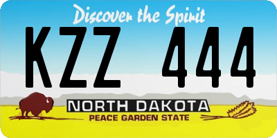 ND license plate KZZ444