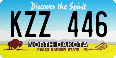 ND license plate KZZ446