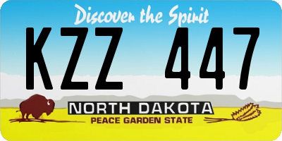 ND license plate KZZ447