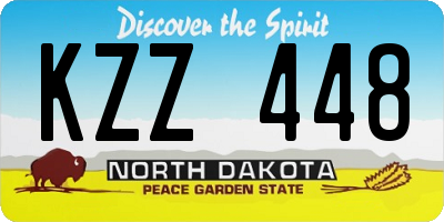 ND license plate KZZ448