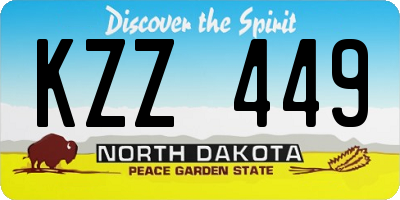 ND license plate KZZ449