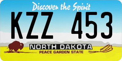 ND license plate KZZ453