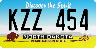 ND license plate KZZ454