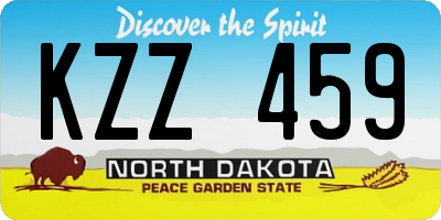 ND license plate KZZ459