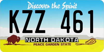 ND license plate KZZ461