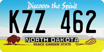 ND license plate KZZ462