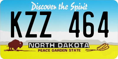 ND license plate KZZ464