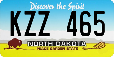 ND license plate KZZ465