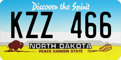 ND license plate KZZ466