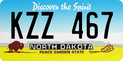 ND license plate KZZ467