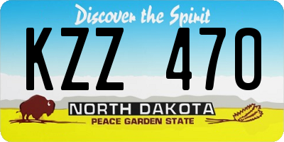 ND license plate KZZ470