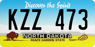 ND license plate KZZ473