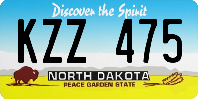 ND license plate KZZ475