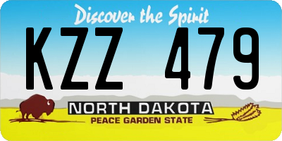 ND license plate KZZ479