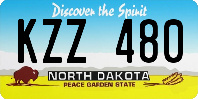 ND license plate KZZ480