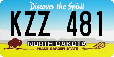 ND license plate KZZ481