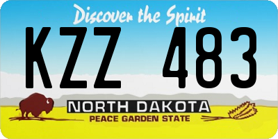 ND license plate KZZ483