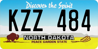 ND license plate KZZ484
