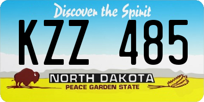 ND license plate KZZ485
