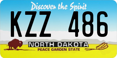 ND license plate KZZ486