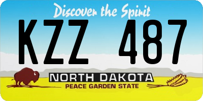 ND license plate KZZ487