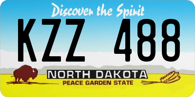 ND license plate KZZ488