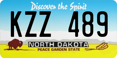 ND license plate KZZ489