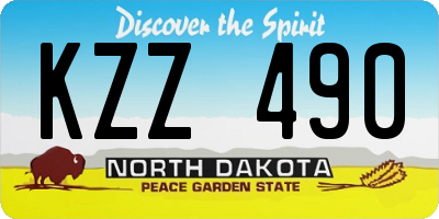 ND license plate KZZ490