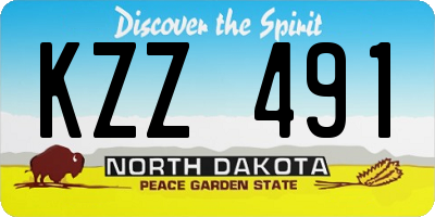 ND license plate KZZ491