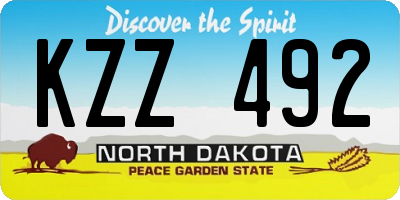 ND license plate KZZ492