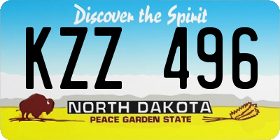 ND license plate KZZ496