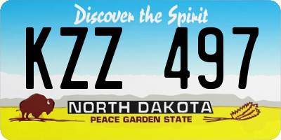 ND license plate KZZ497