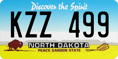 ND license plate KZZ499