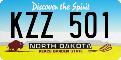 ND license plate KZZ501