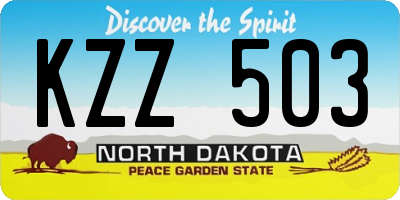 ND license plate KZZ503