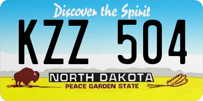 ND license plate KZZ504