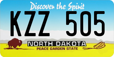 ND license plate KZZ505