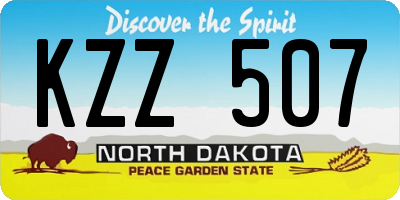 ND license plate KZZ507