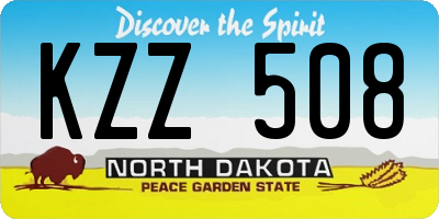 ND license plate KZZ508